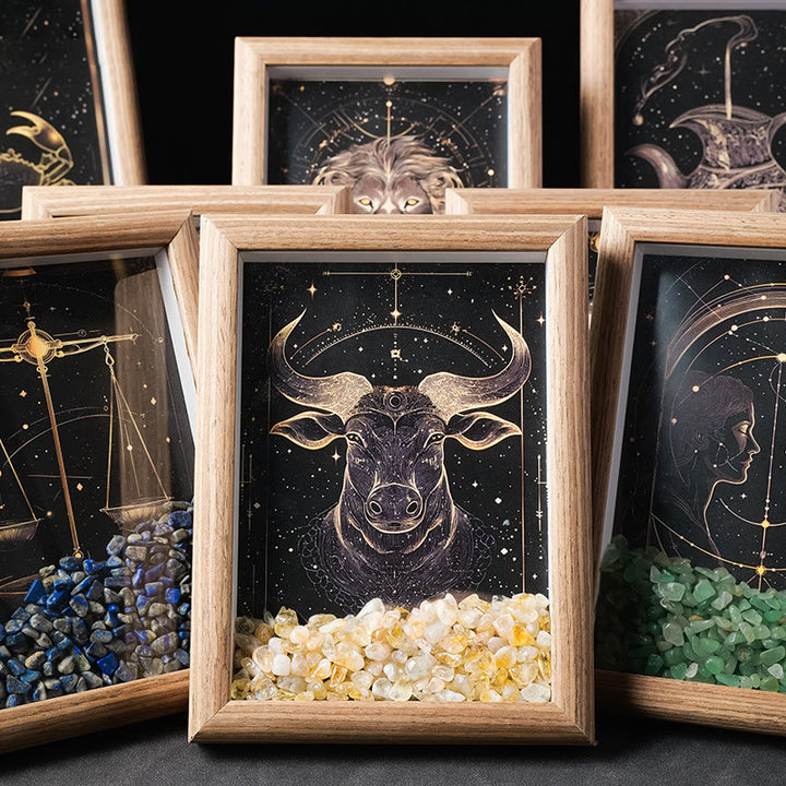 Olivenorma Natural Gravel Zodiac Photo Frame Decoration