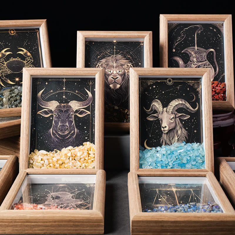 Olivenorma Natural Gravel Zodiac Photo Frame Decoration