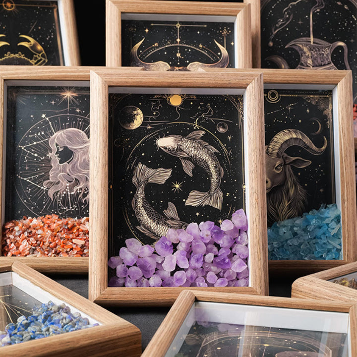 Olivenorma Natural Gravel Zodiac Photo Frame Decoration