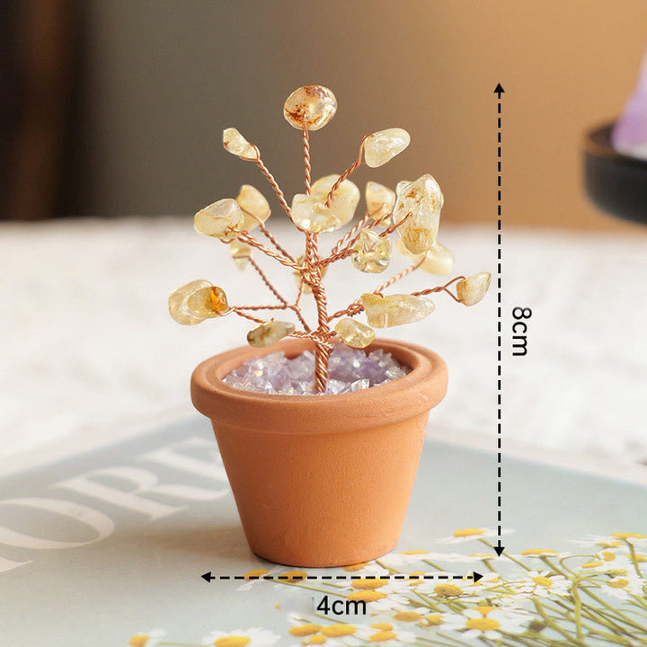 Olivenorma Natural Gravel Fortune Tree In Ceramic Pot Decoration
