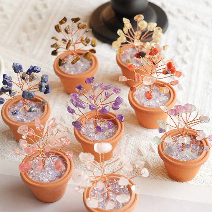 Olivenorma Natural Gravel Fortune Tree In Ceramic Pot Decoration
