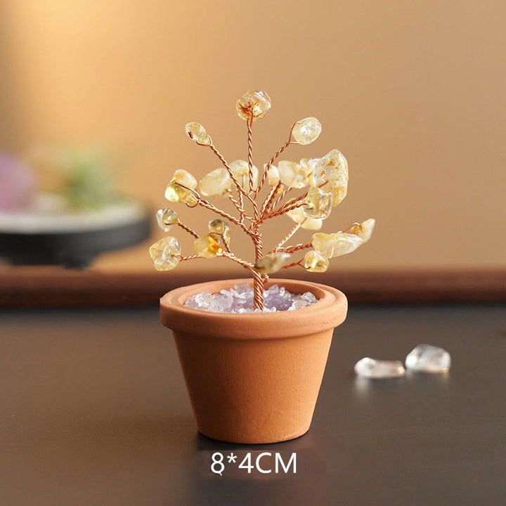 Olivenorma Natural Gravel Fortune Tree In Ceramic Pot Decoration