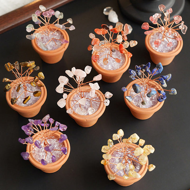 Olivenorma Natural Gravel Fortune Tree In Ceramic Pot Decoration