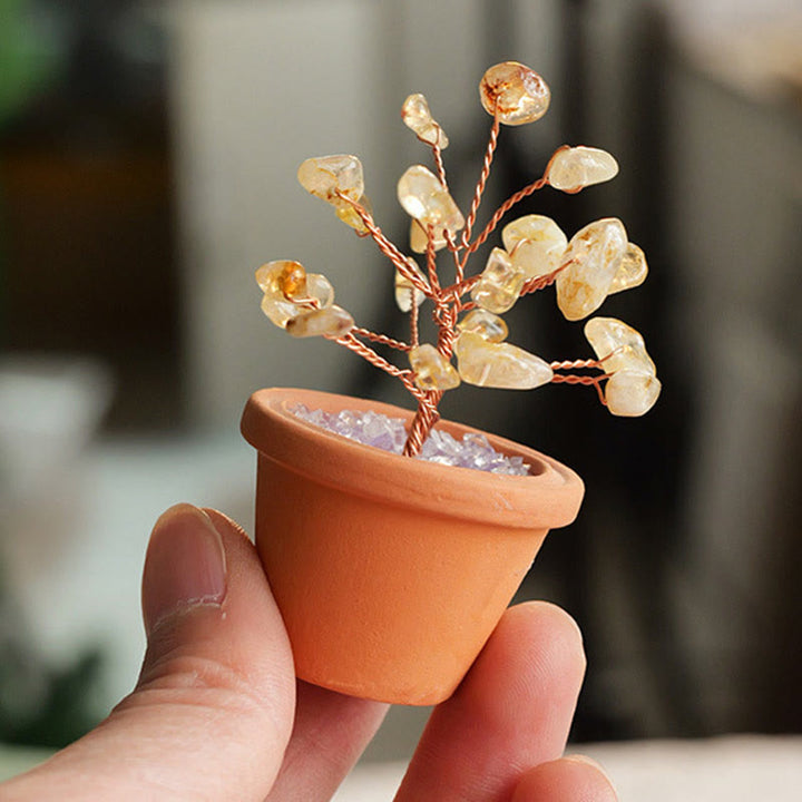 Olivenorma Natural Gravel Fortune Tree In Ceramic Pot Decoration