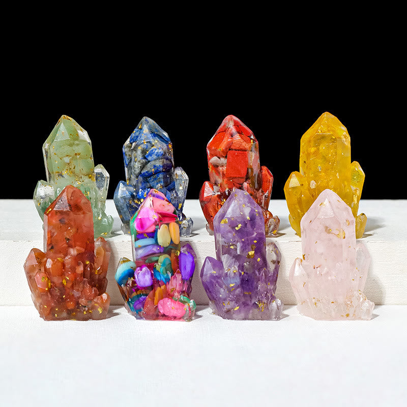 Olivenorma Natural Stone Gravel Epoxy Crystal Cluster Gemstone Decoration - image 0