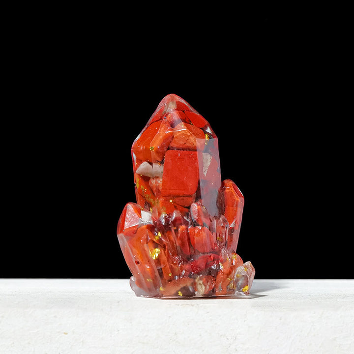 Olivenorma Natural Stone Gravel Epoxy Crystal Cluster Gemstone Decoration - Red Jasper - Small Crystal Cluster: 4*2.5cm - image 15