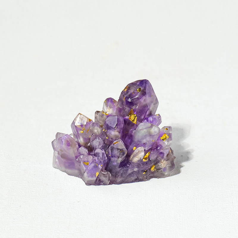 Olivenorma Natural Stone Gravel Epoxy Crystal Cluster Gemstone Decoration - Amethyst - Large Crystal Cluster: 5.5*2.7*4.5cm - image 2
