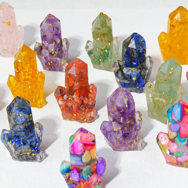 Olivenorma Natural Stone Gravel Epoxy Crystal Cluster Gemstone Decoration