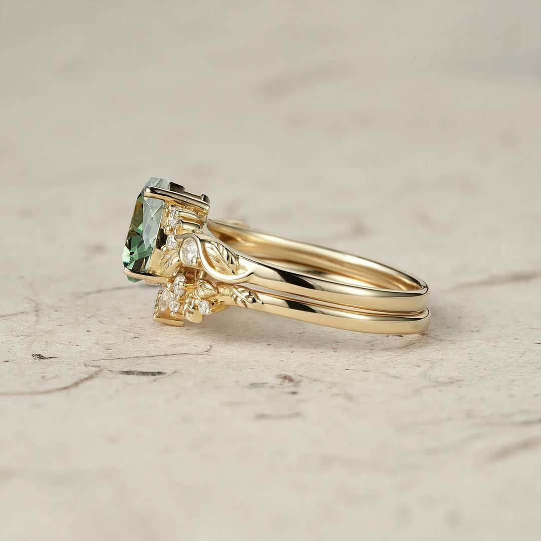 FREE Today: Nature's Embrace - Green Emerald Leaf Ring Set - image 7