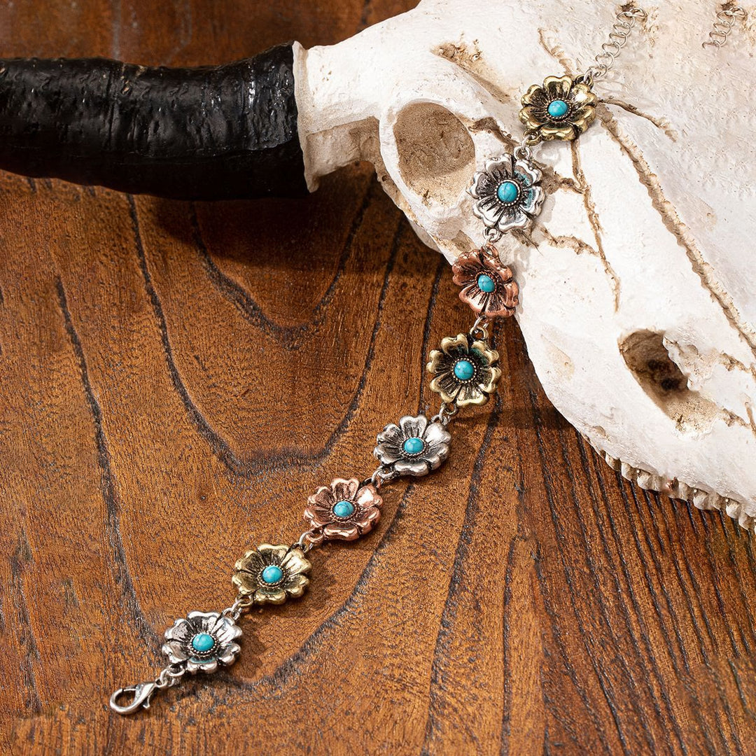 Olivenorma Bohemian Style Turquoise Metal Bracelet