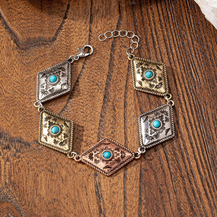 Olivenorma Bohemian Style Turquoise Metal Bracelet