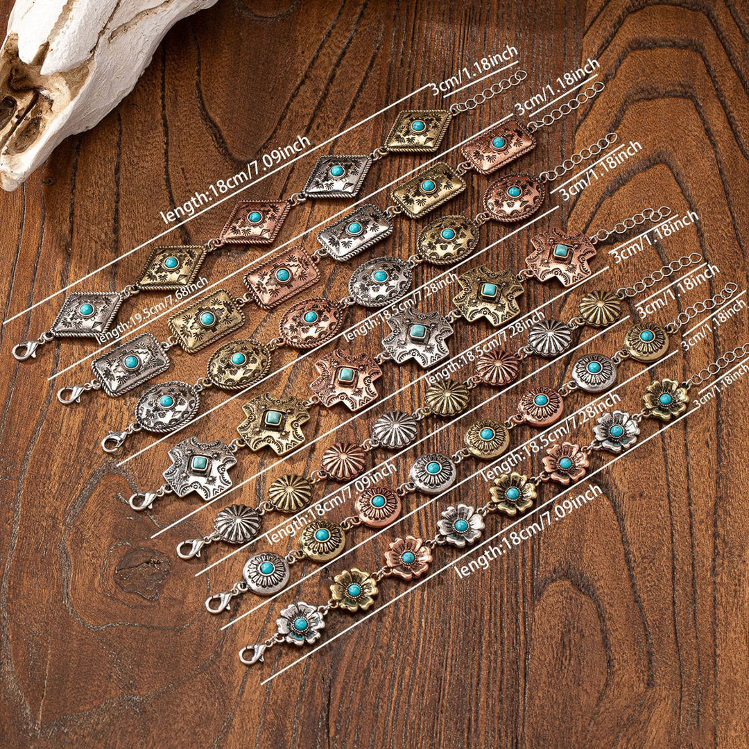 Olivenorma Bohemian Style Turquoise Metal Bracelet
