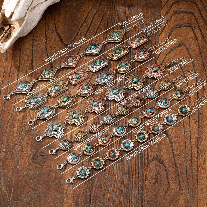 Olivenorma Bohemian Style Turquoise Metal Bracelet