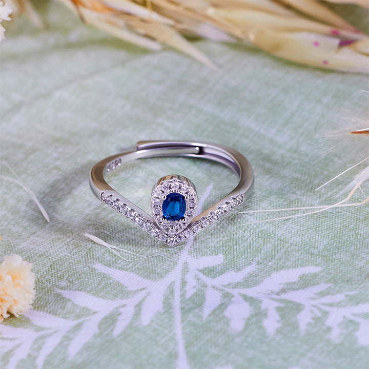 Olivenorma Teardrop Crown Blue Topaz Ring