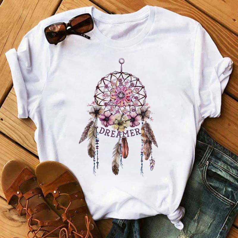 Olivenorma Cotton Dreamcatcher Printed T-Shirt - Retro Exquisite Dreamcatcher - 2XL - image 8