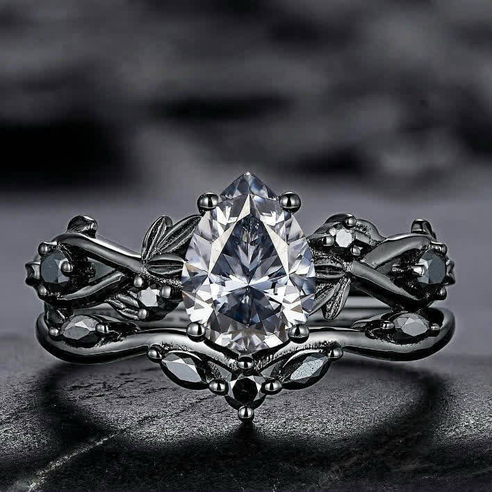 FREE Today:  Lucky Stone Aquamarine Leaf Engagement Ring Set - US 11 - Zircon - image 30