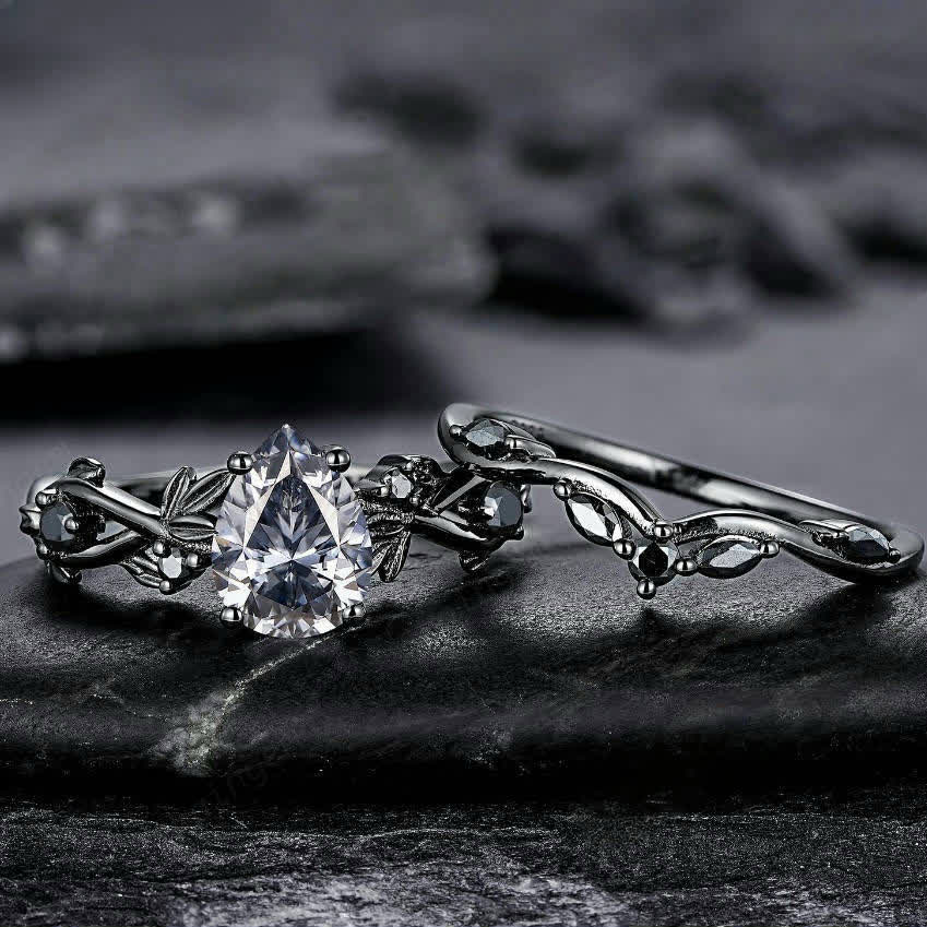 FREE Today:  Lucky Stone Aquamarine Leaf Engagement Ring Set - image 33