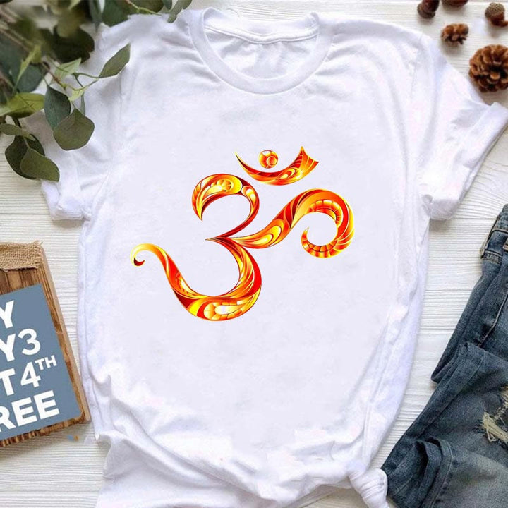 Olivenorma Meditation Evil Eye Buddha OM Printed T-Shirt - OM - 2XL - image 4