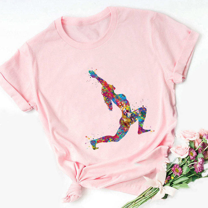 Olivenorma Colorful Buddha Meditation Yoga Printed T-Shirt - Yoga pose#4 - Pink - 2XL - image 14