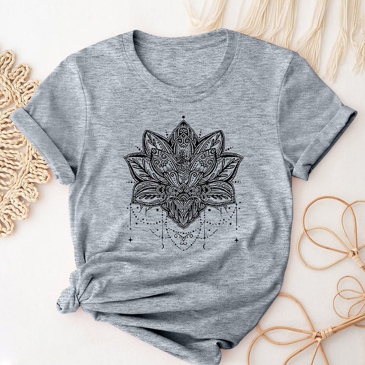 Olivenorma Women Lotus Fashion Breathable Short Sleeved T-Shirt  - Gray - 2XL - image 3