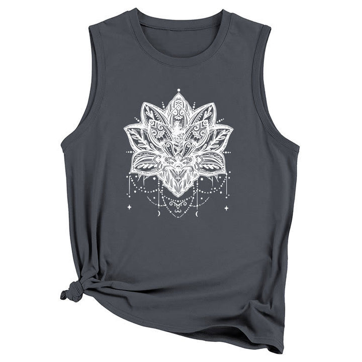 Olivenorma Lotus Printed Sleeveless Large Vest T-Shirt - image 8