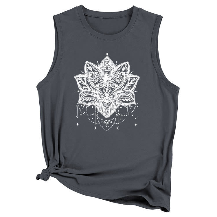 Olivenorma Lotus Printed Sleeveless Large Vest T-Shirt - image 6