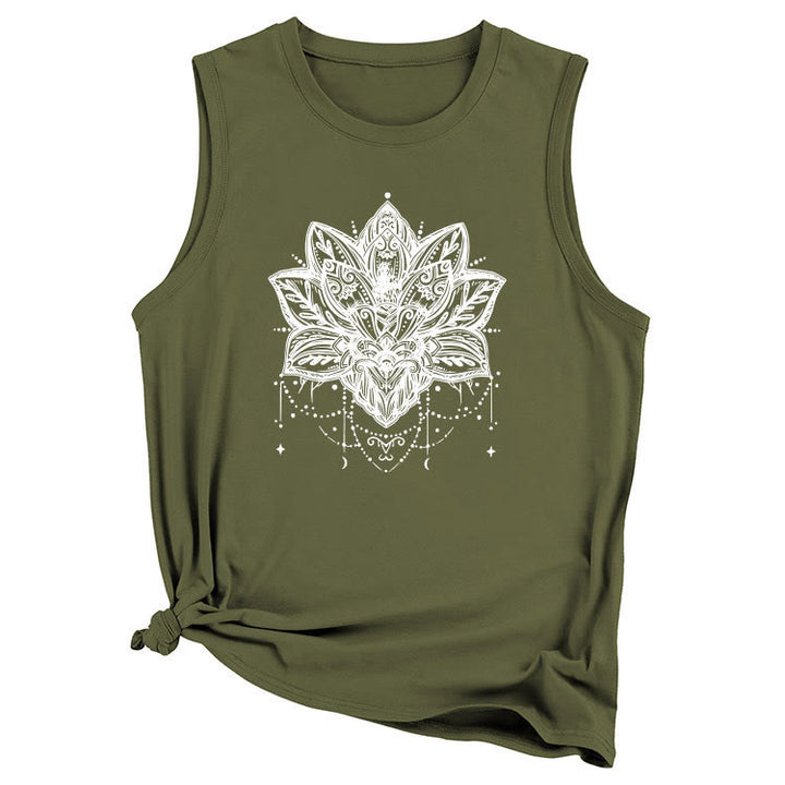 Olivenorma Lotus Printed Sleeveless Large Vest T-Shirt - image 16
