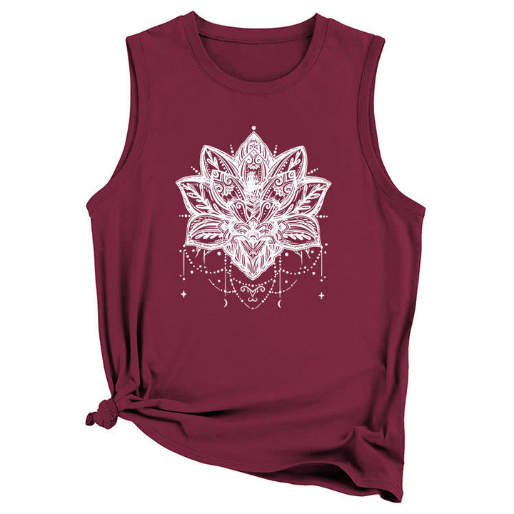 Olivenorma Lotus Printed Sleeveless Large Vest T-Shirt - image 10