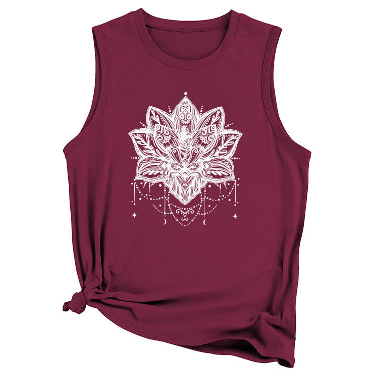 Olivenorma Lotus Printed Sleeveless Large Vest T-Shirt - image 12