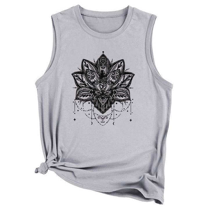 Olivenorma Lotus Printed Sleeveless Large Vest T-Shirt - image 8