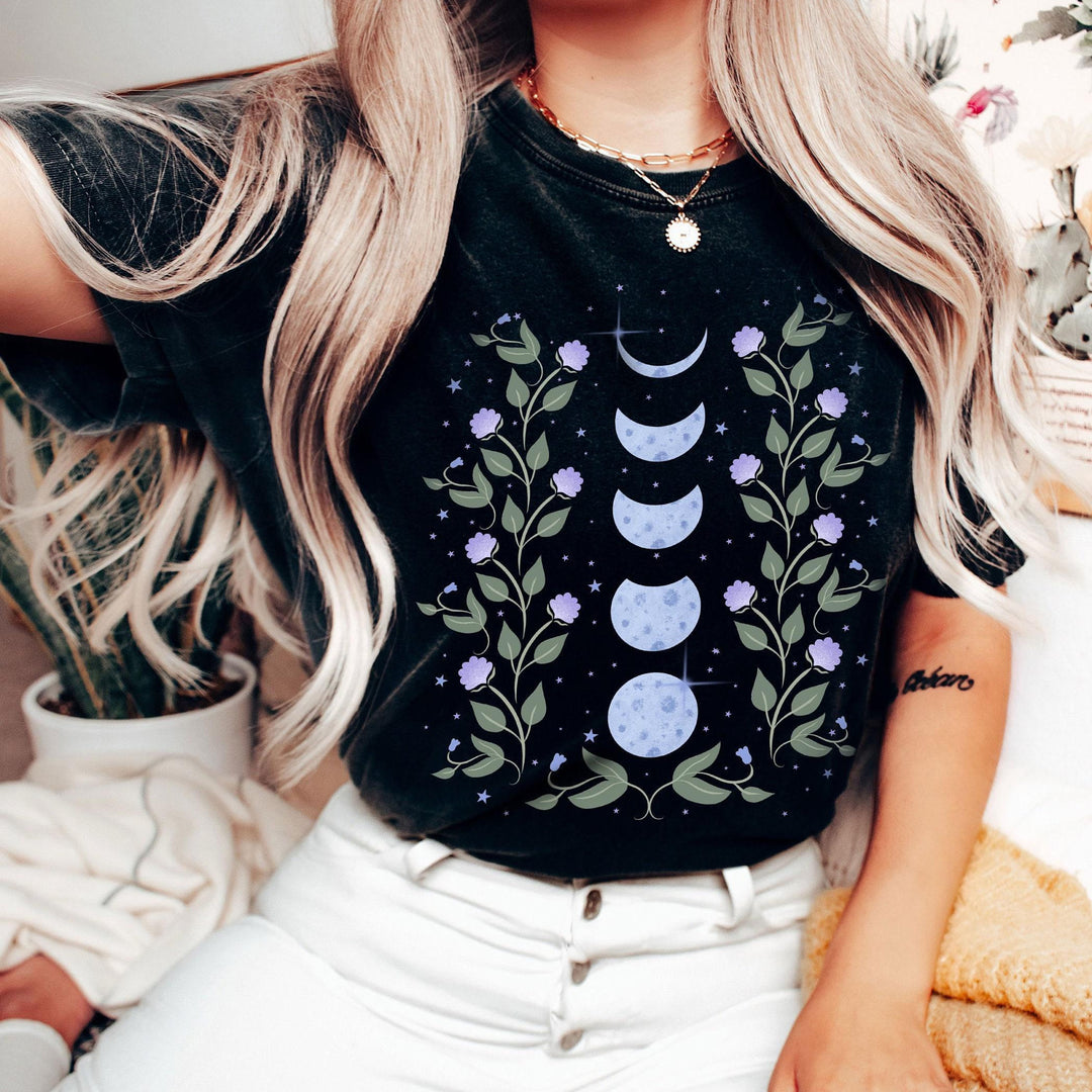 Olivenorma Celestial Moon Phases T-Shirt - Black - 2XL - image 2