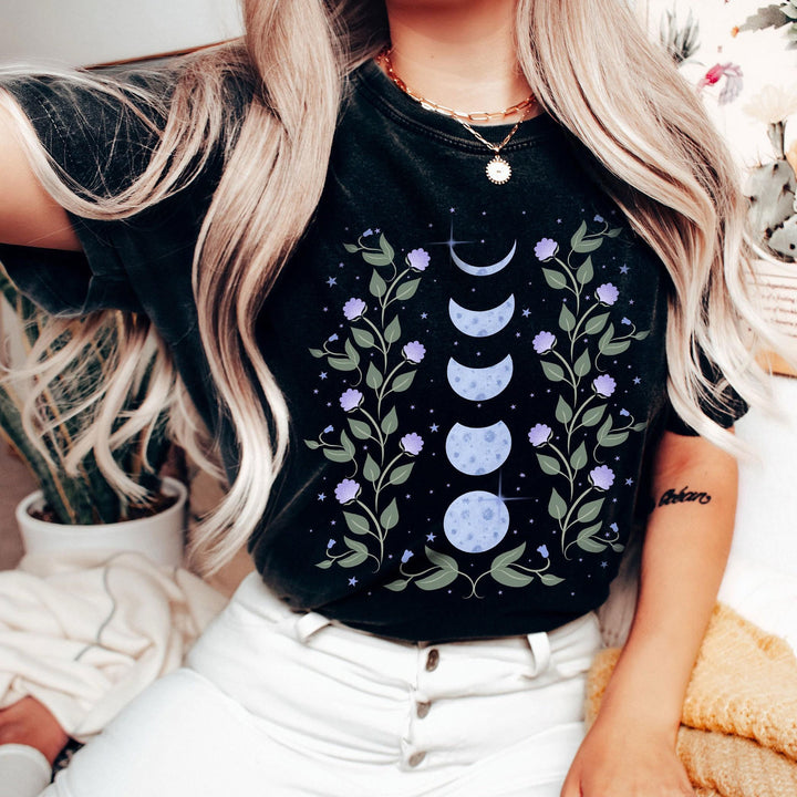 Olivenorma Celestial Moon Phases T-Shirt - Black - 2XL - image 2