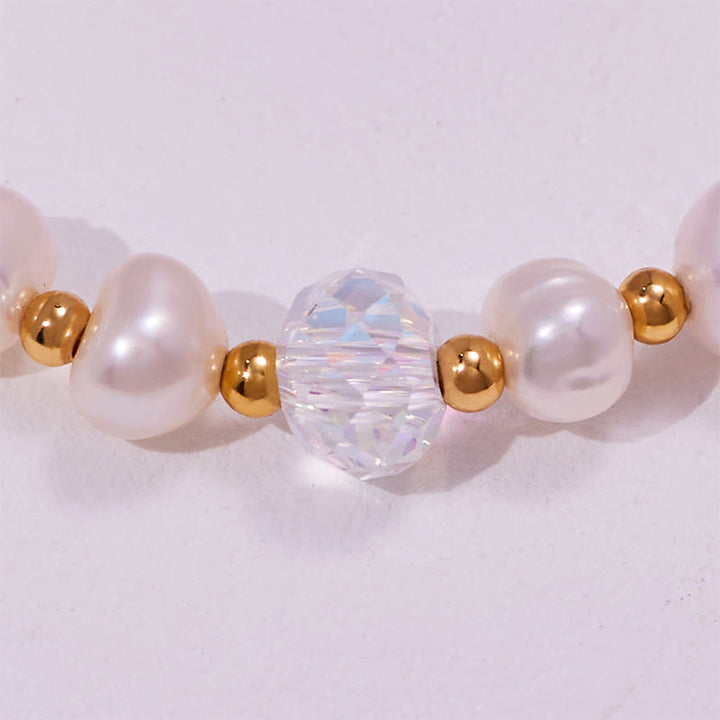 Olivenorma Freshwater Pearl Beads Heart Amethyst Pendant Bracelet