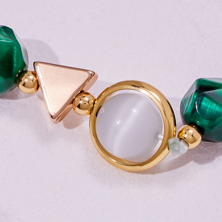 Olivenorma Faceted Green Tiger Eye Beaded Bracelet