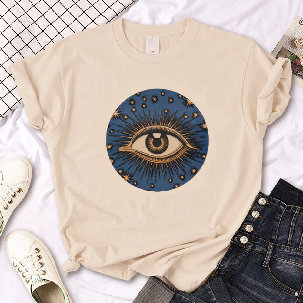 Olivenorma Witch Triple Moon Gothic Print Khaki T-Shirt - Evil Eye - 2XL - image 18