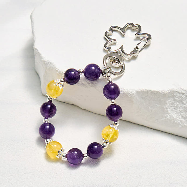Olivenorma Amethyst & Citrine Keychain Crystal Phone Strap - Amethyst&Citrine - image 0