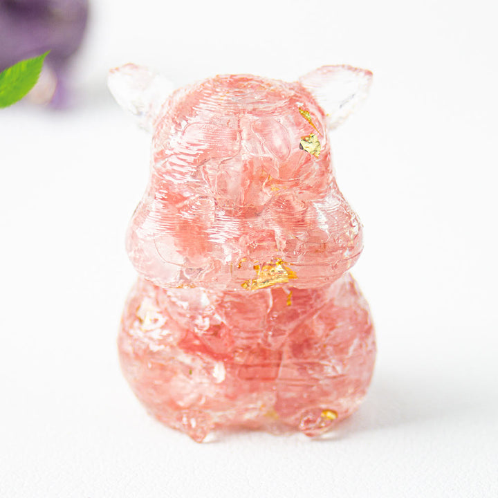 Olivenorma Crystal Epoxy Cute Hamster Gemstone Decoration