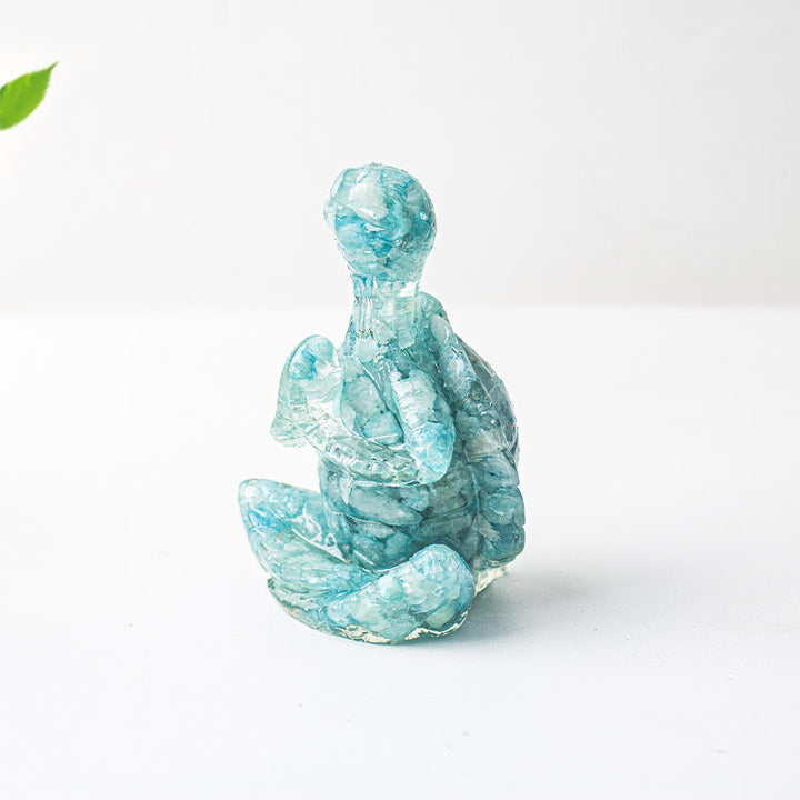 Olivenorma Crystal Epoxy Meditating Turtle Gemstone Decoration