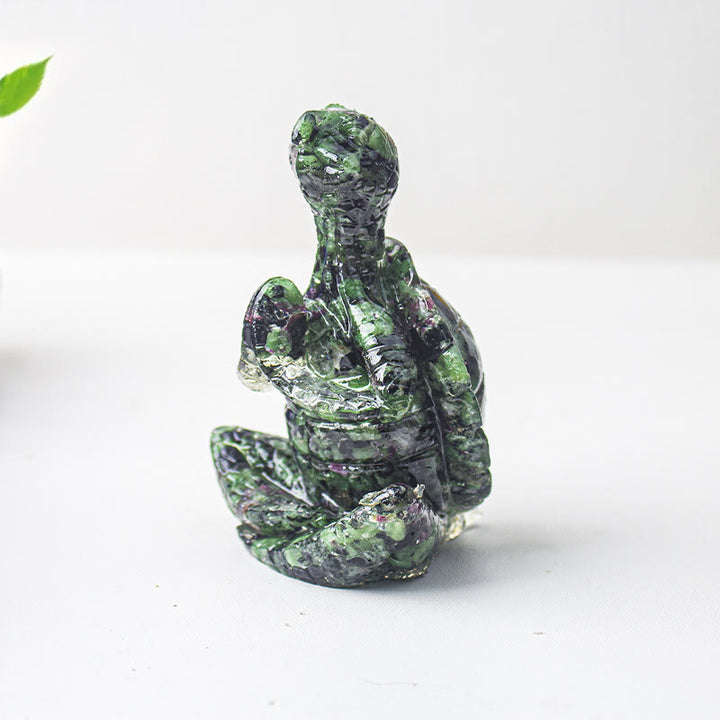 Olivenorma Crystal Epoxy Meditating Turtle Gemstone Decoration
