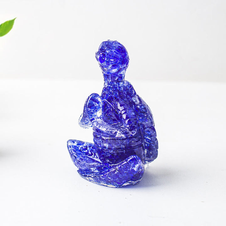 Olivenorma Crystal Epoxy Meditating Turtle Gemstone Decoration