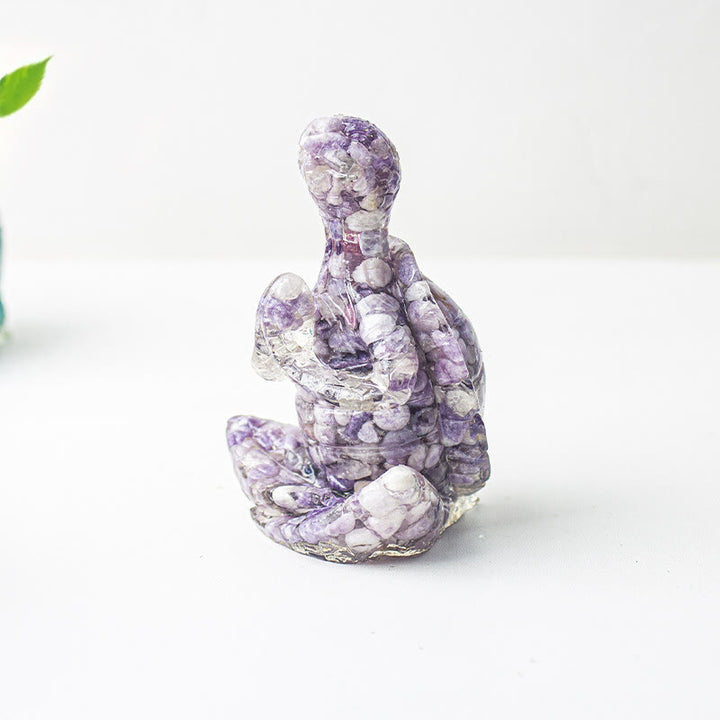 Olivenorma Crystal Epoxy Meditating Turtle Gemstone Decoration