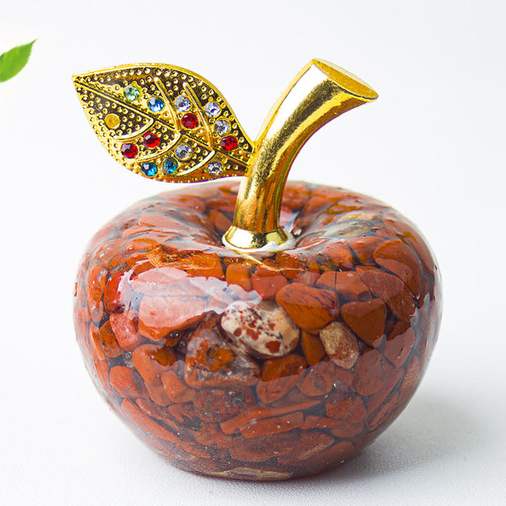 Olivenorma Crystal Epoxy Gold Leaf Apple Gemstone Decoration