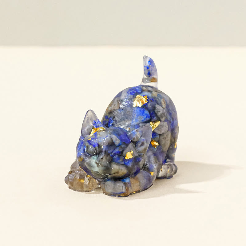 Olivenorma Lucky Charm Crystal Kitten Figurine Gemstone Decoration - Lapis Lazuli - Pose 2 - image 19
