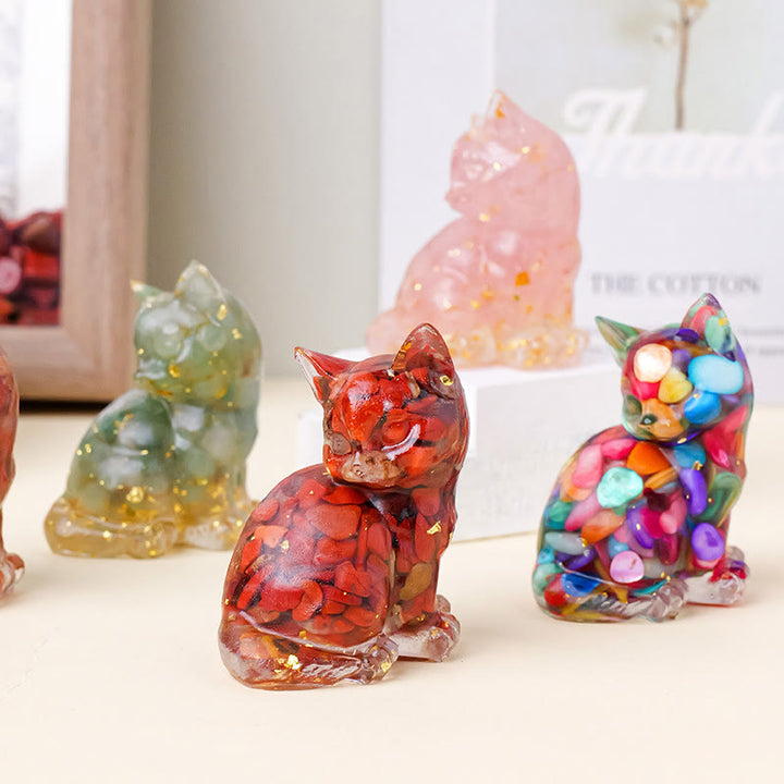 Olivenorma Lucky Charm Crystal Kitten Figurine Gemstone Decoration - image 4