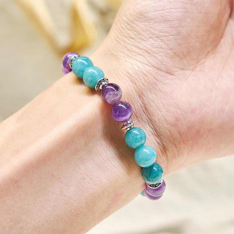 Olivenorma "Seraphic" Amethyst & Aquamarine Harmony Bracelet - image 2