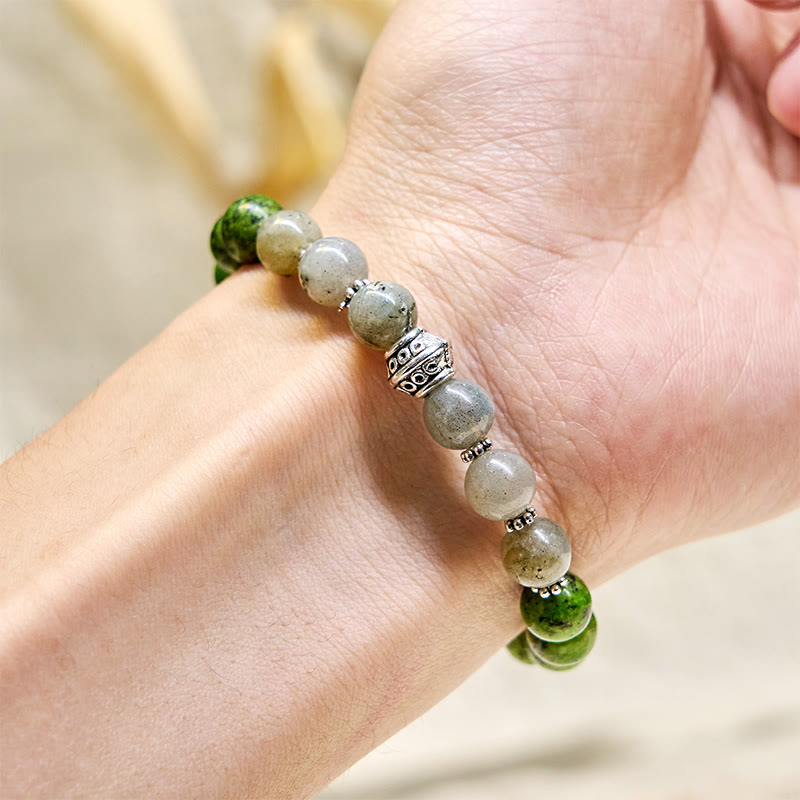 Olivenorma "​​Speckled Shine​​" Jade & Labradorite Growth Bracelet - image 2