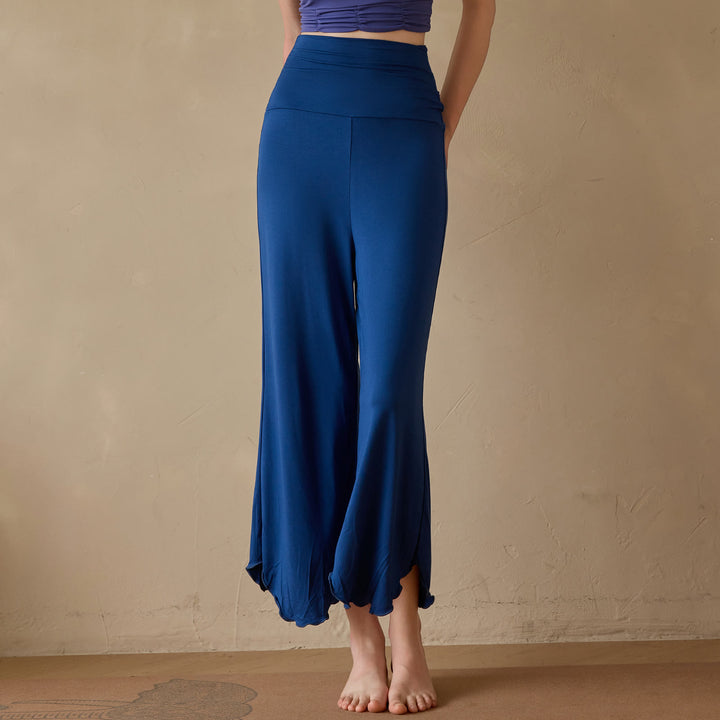 Olivenorma Plain Color Stretchy Cropped Lycra Fabric Flare Women's Yoga Pants - image 11