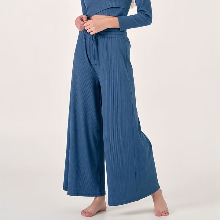 Olivenorma High-Waist Relaxed Yoga Pants - Blue - L - image 0