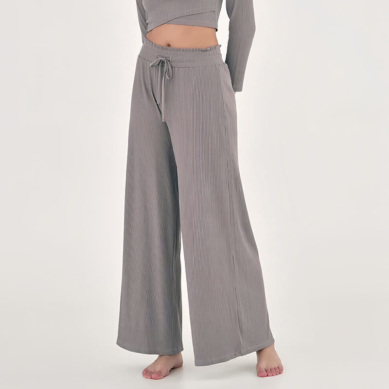 Olivenorma High-Waist Relaxed Yoga Pants - Dark Khaki - L - image 9
