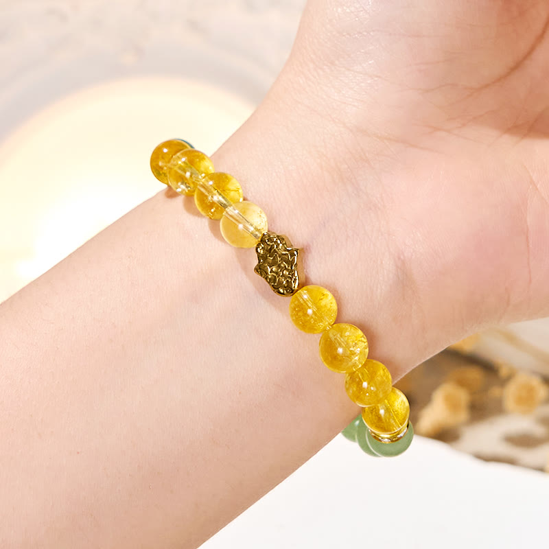 Olivenorma "​​Sunluck Flow" Citrine & Green Aventurine Prosperity Bracelet - image 2